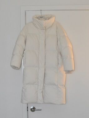 Banana Republic Long White Puffer Coat